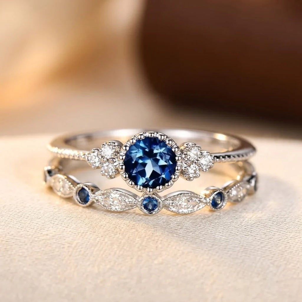 Sapphire Halo Ring