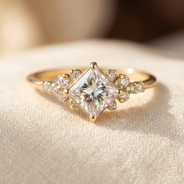Square Solitaire Ring