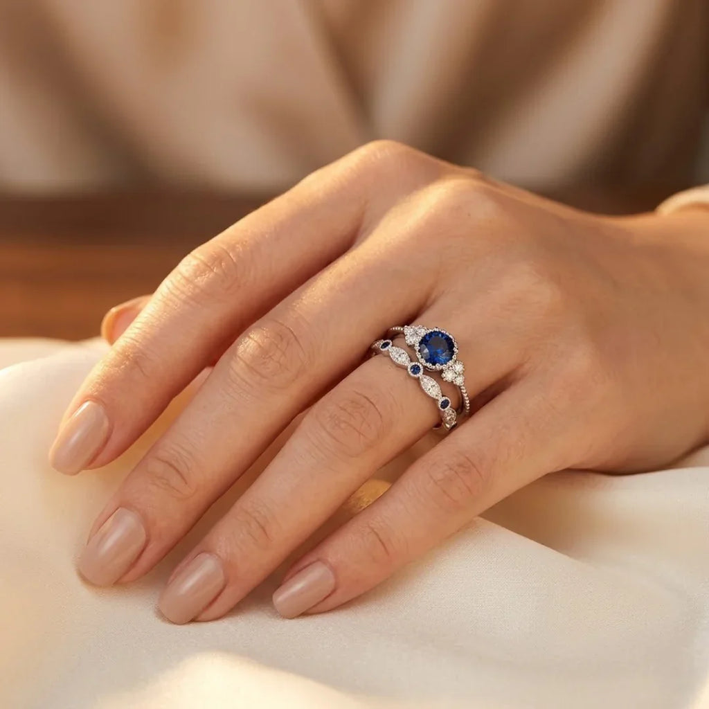 Sapphire Halo Ring