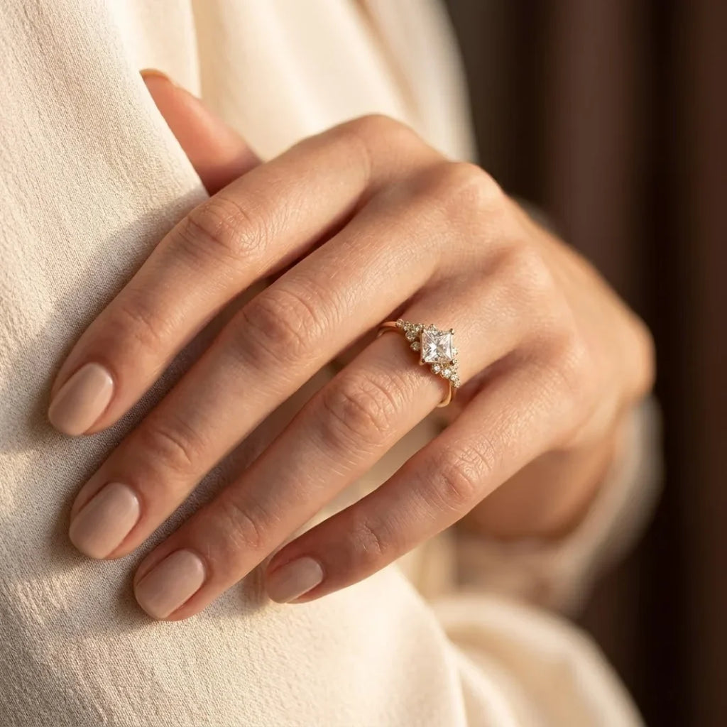 Square Solitaire Ring