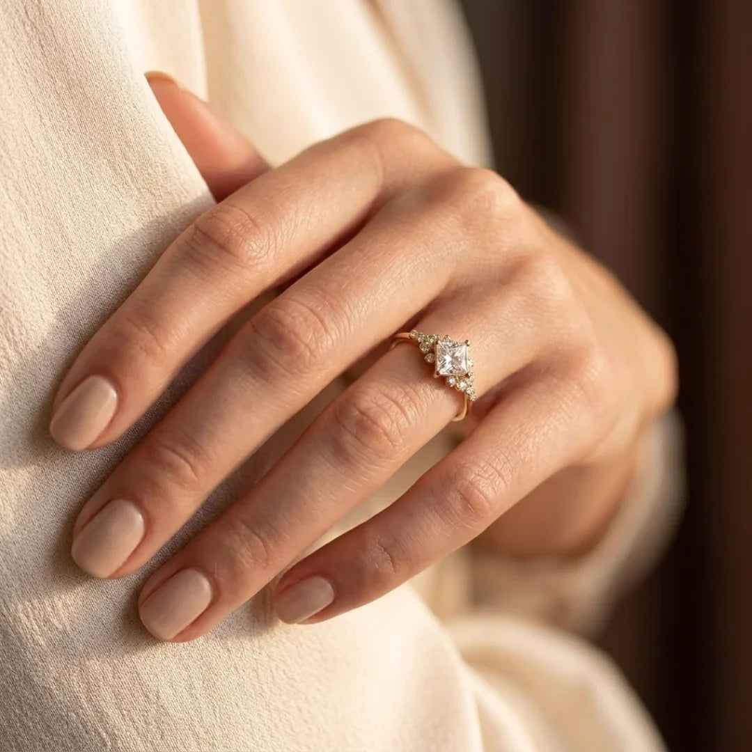 Square Solitaire Ring