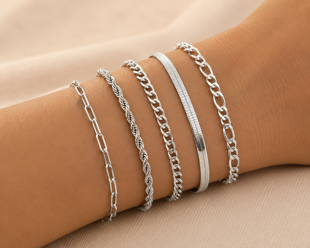 Layered Charm Bracelet Set