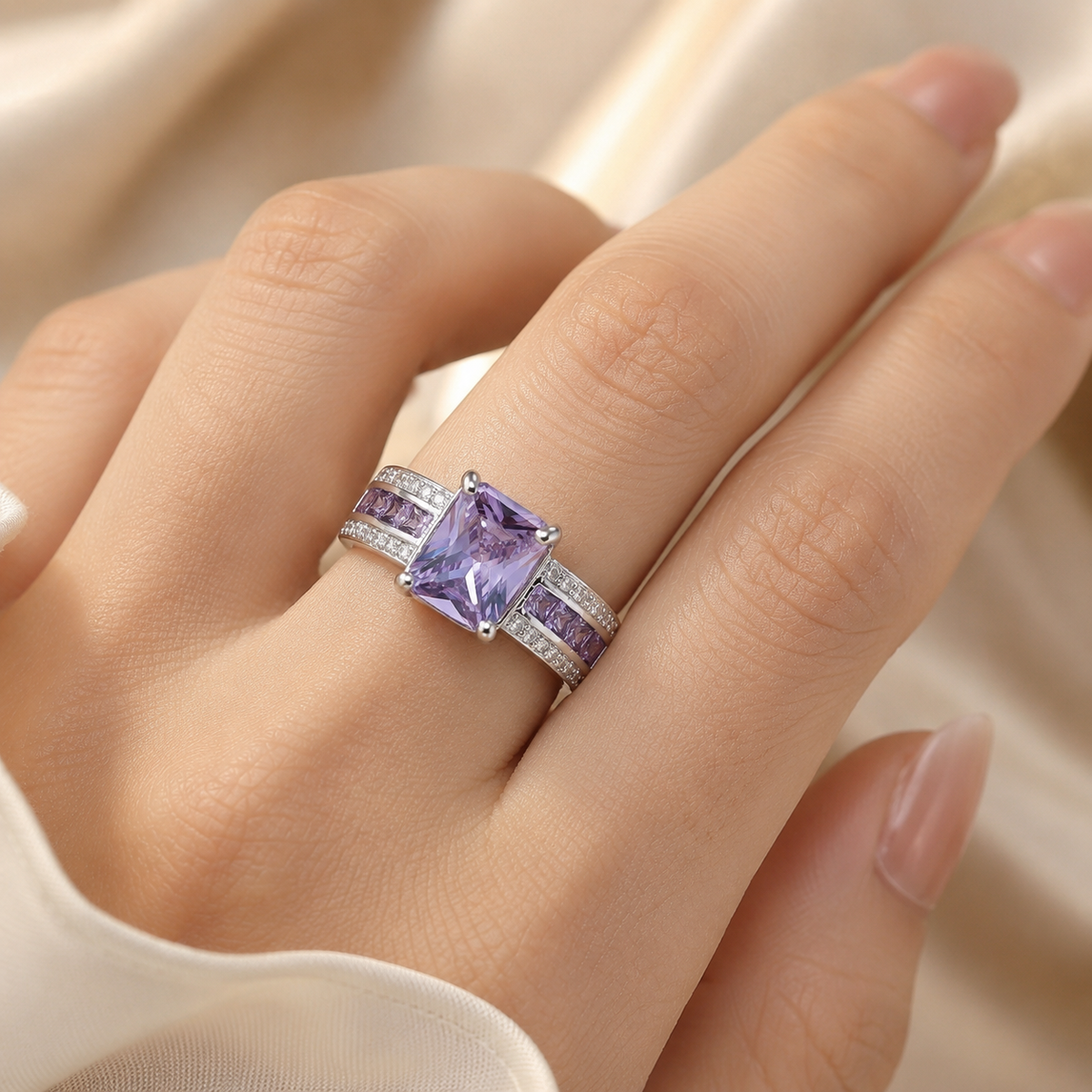 Amethyst Channel Ring