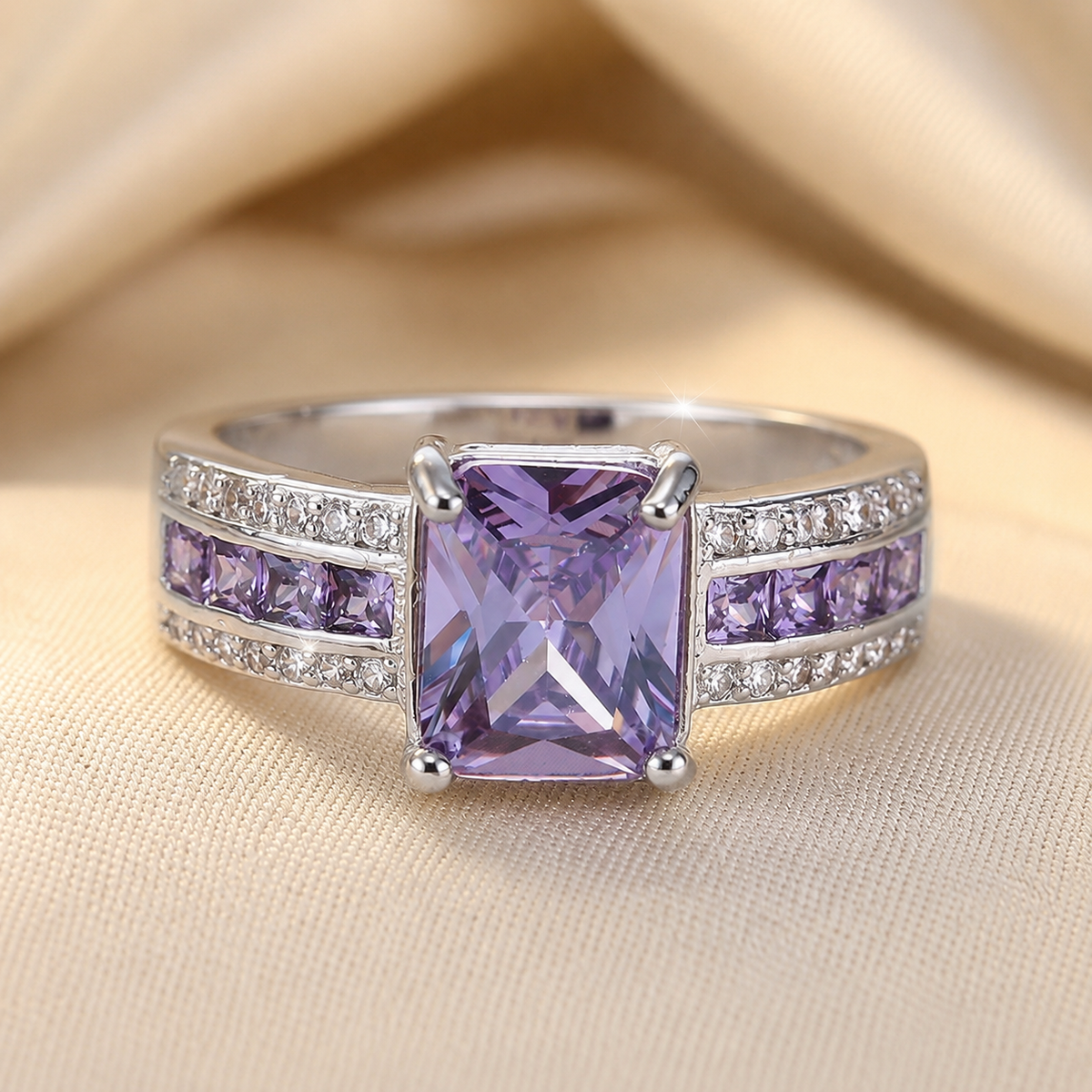 Amethyst Channel Ring