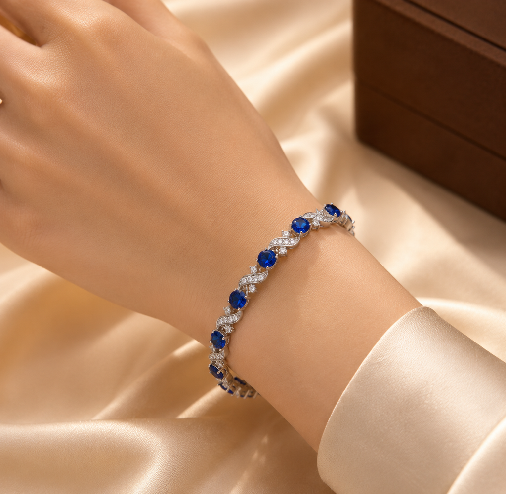 Floral Link Sapphire Bracelet