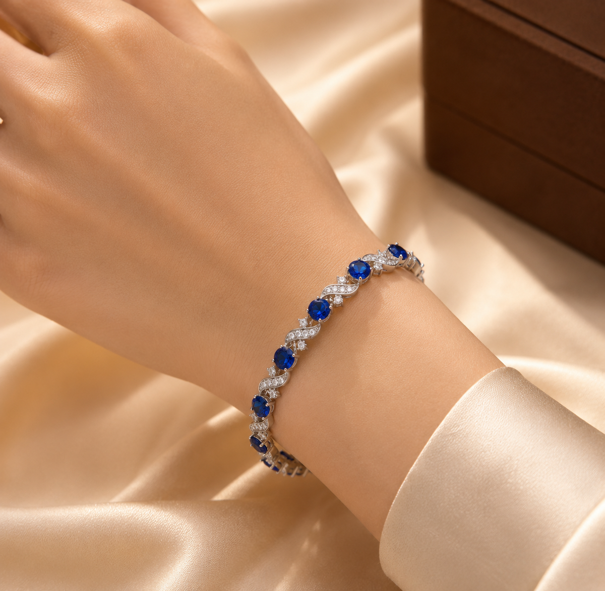 Floral Link Sapphire Bracelet