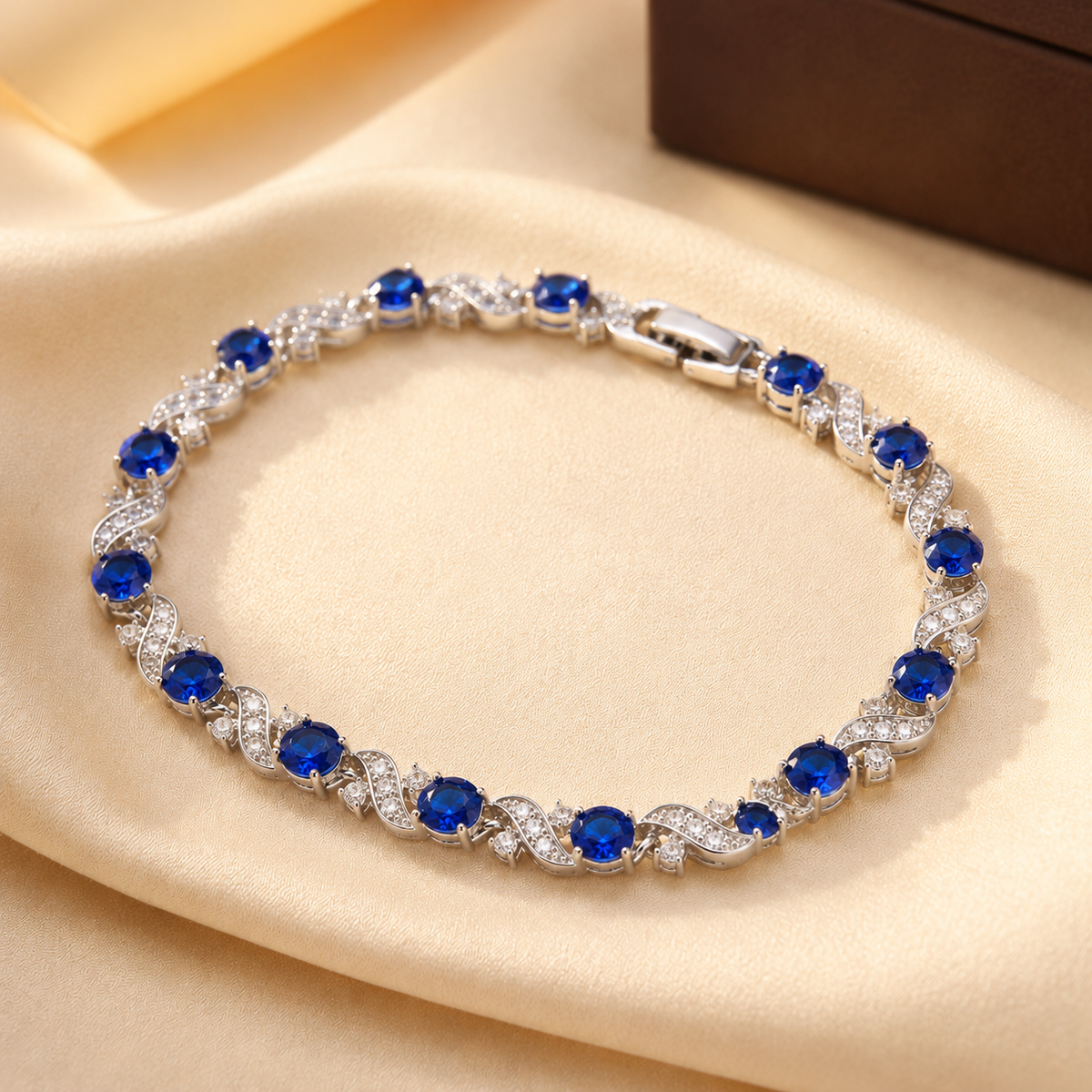 Floral Link Sapphire Bracelet