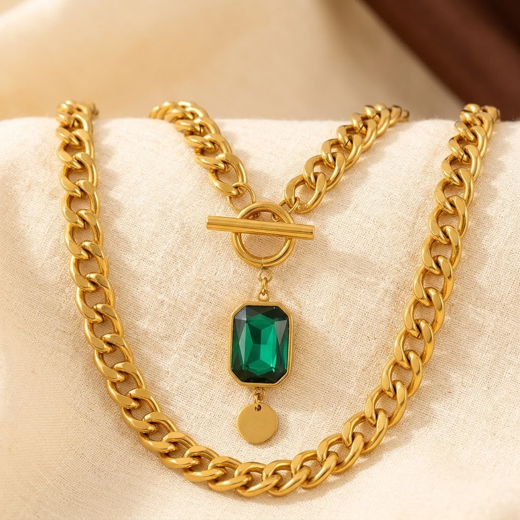 Emerald Chain Necklace